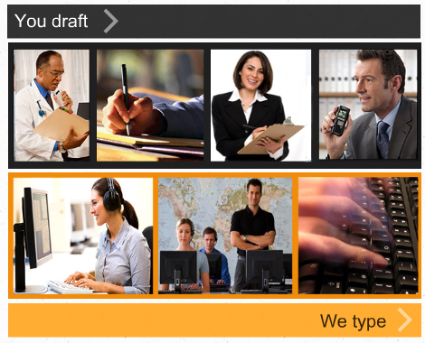 typing service and transcription services - you draft, we type
